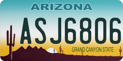 AZ license plate ASJ6806