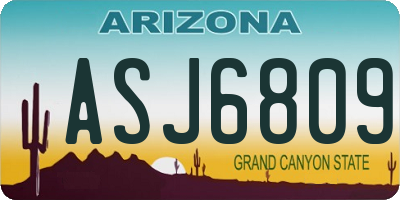 AZ license plate ASJ6809