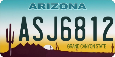 AZ license plate ASJ6812