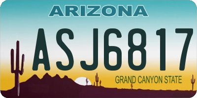AZ license plate ASJ6817