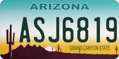 AZ license plate ASJ6819