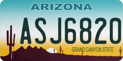 AZ license plate ASJ6820