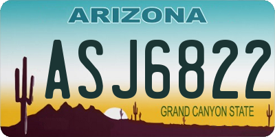 AZ license plate ASJ6822