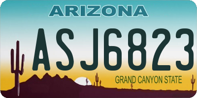 AZ license plate ASJ6823