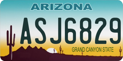 AZ license plate ASJ6829