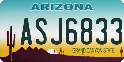 AZ license plate ASJ6833