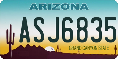 AZ license plate ASJ6835