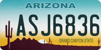 AZ license plate ASJ6836