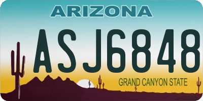 AZ license plate ASJ6848