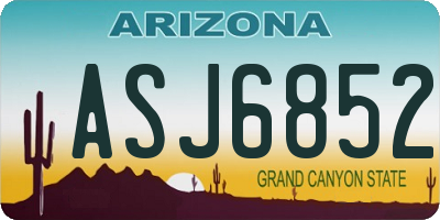 AZ license plate ASJ6852