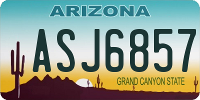 AZ license plate ASJ6857