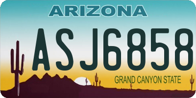 AZ license plate ASJ6858