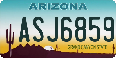 AZ license plate ASJ6859