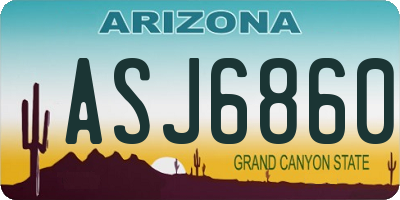 AZ license plate ASJ6860