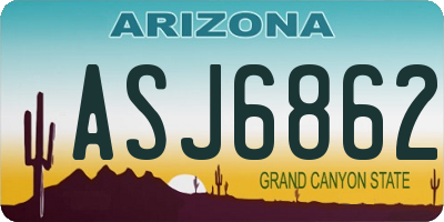 AZ license plate ASJ6862