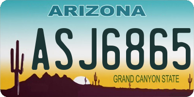 AZ license plate ASJ6865