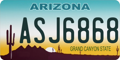 AZ license plate ASJ6868