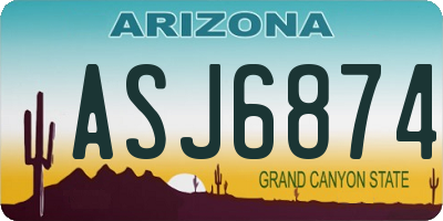 AZ license plate ASJ6874