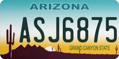 AZ license plate ASJ6875