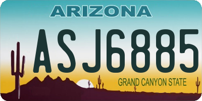 AZ license plate ASJ6885