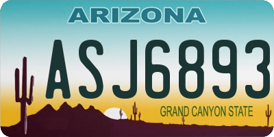 AZ license plate ASJ6893
