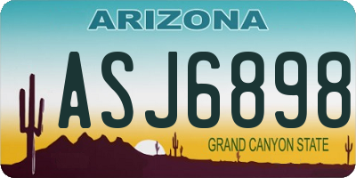 AZ license plate ASJ6898