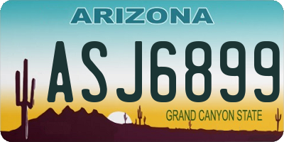 AZ license plate ASJ6899