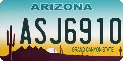 AZ license plate ASJ6910