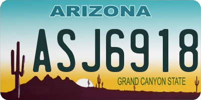 AZ license plate ASJ6918