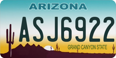 AZ license plate ASJ6922