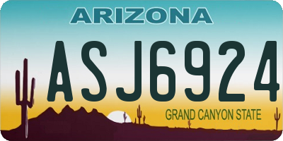 AZ license plate ASJ6924