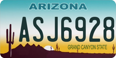 AZ license plate ASJ6928