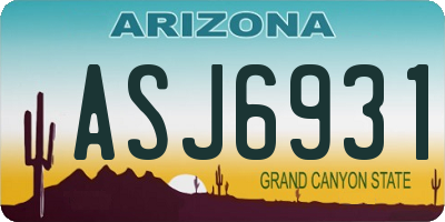 AZ license plate ASJ6931