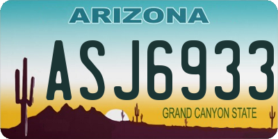 AZ license plate ASJ6933