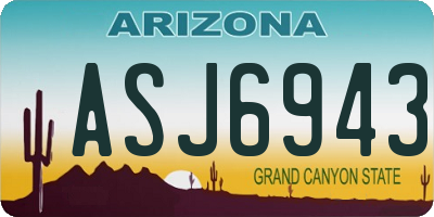 AZ license plate ASJ6943