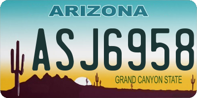 AZ license plate ASJ6958