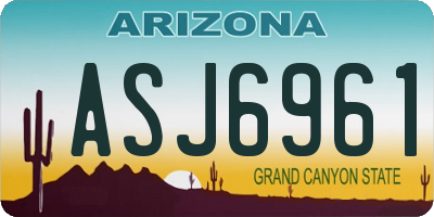 AZ license plate ASJ6961