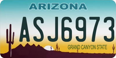 AZ license plate ASJ6973