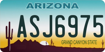 AZ license plate ASJ6975
