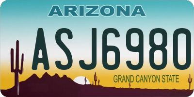 AZ license plate ASJ6980