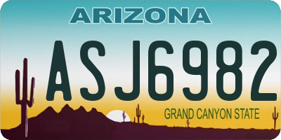 AZ license plate ASJ6982