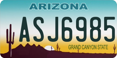 AZ license plate ASJ6985