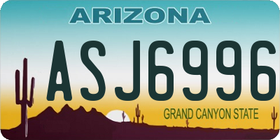 AZ license plate ASJ6996