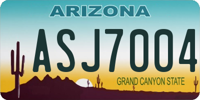 AZ license plate ASJ7004