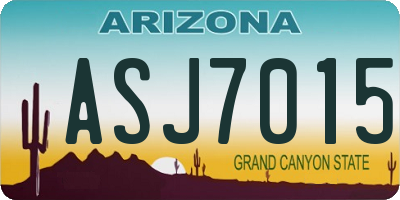 AZ license plate ASJ7015