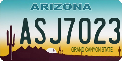 AZ license plate ASJ7023