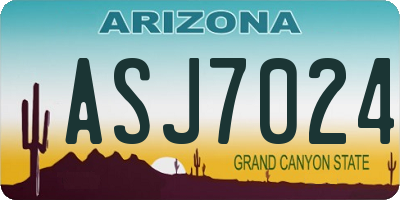 AZ license plate ASJ7024
