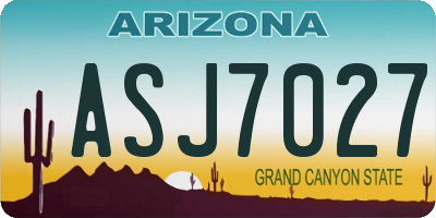 AZ license plate ASJ7027
