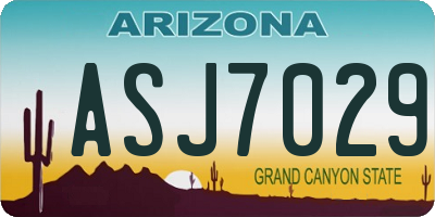 AZ license plate ASJ7029
