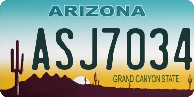 AZ license plate ASJ7034